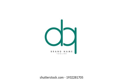Letras alfabéticas Iniciales Logo Monograma DQ, QD, D y Q