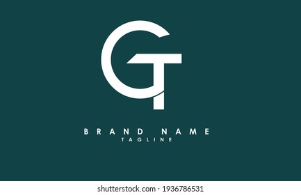 Alphabet letters Initials Monogram logo GT, TG, G and T