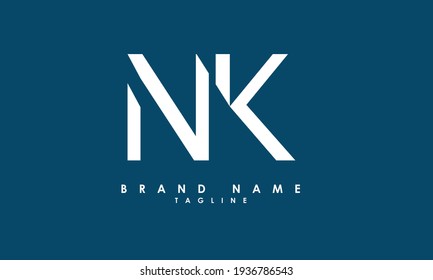 Alphabet letters Initials Monogram logo NK, KN, N and K