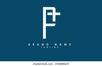 Letras alfabéticas Iniciales logotipo de monograma FT, TF, F y T
