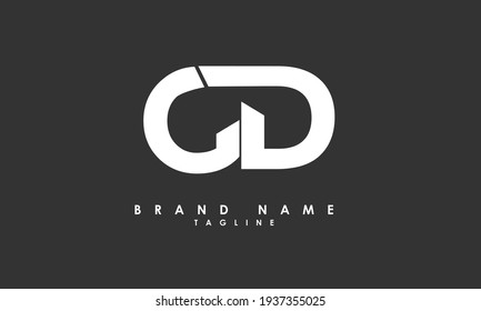 Alphabet letters Initials Monogram logo GD, DG, G and D