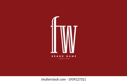 Alphabet letters Initials Monogram logo FW, WF, F and W