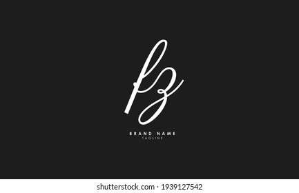 Letras alfabéticas Iniciales Logotipo Monograma FZ, ZF, F y Z