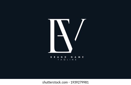 Alphabet letters Initials Monogram logo EV, VE, E and V