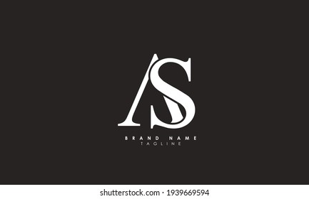 Alphabet letters Initials Monogram logo AS, SA, A and S