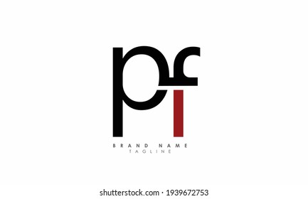 Alphabet letters Initials Monogram logo PF, FP, P and F