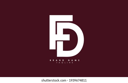 Alphabet letters Initials Monogram logo FD, DF, F and D