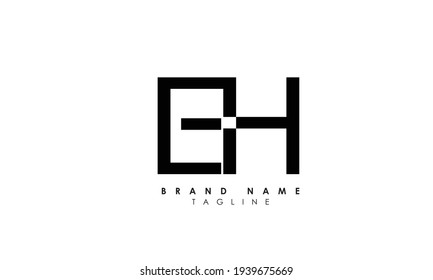 Alphabet letters Initials Monogram logo EH, HE, E and H
