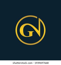 Alphabet letters Initials Monogram logo GN or NG, G and N.Illustration vector