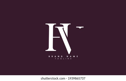 Alphabet letters Initials Monogram logo HV, VH, H and V