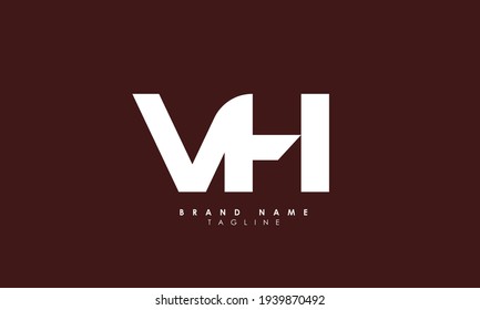 Alphabet letters Initials Monogram logo VH, HV, V and H