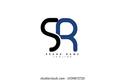 Alphabet letters Initials Monogram logo SR, RS, S and R