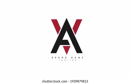 Alphabet letters Initials Monogram logo VA, AV, V and A