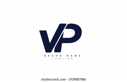 Alphabet letters Initials Monogram logo VP, PV, V and P