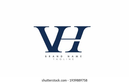 Alphabet letters Initials Monogram logo VH, HV, V and H