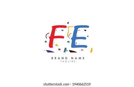 Alphabet letters Initials Monogram logo FE, EF, E and F