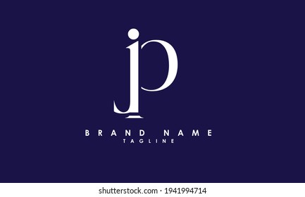 Alphabet letters Initials Monogram logo JP, PJ, J and P
