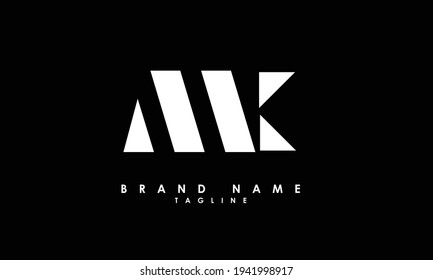 Letras alfabéticas Iniciales Logotipo Monograma AK, KA, A y K