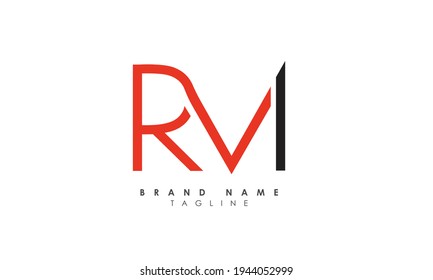 Alphabet letters Initials Monogram logo RM, MR, R and M