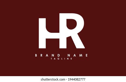 Alphabet letters Initials Monogram logo HR, RH, H and R