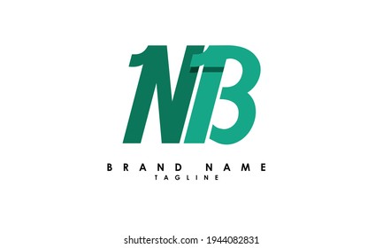 Letras alfabéticas Iniciales Monograma NB, BN, N y B