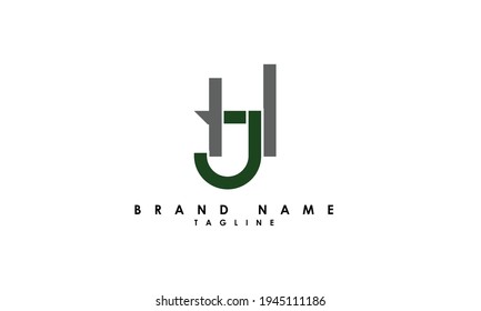 Alphabet letters Initials Monogram logo JH, HJ, J and H