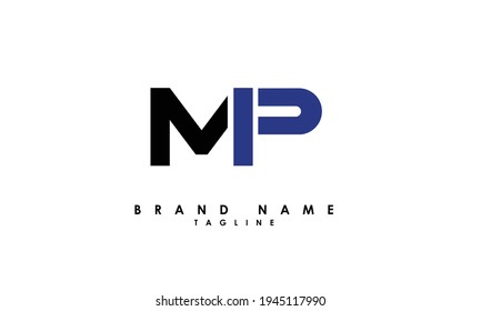 Alphabet letters Initials Monogram logo MP, PM, M and P