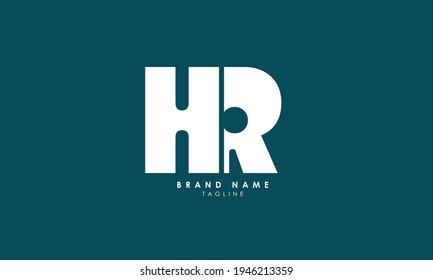 Letras alfabéticas Iniciales Logotipo Monograma HR, RH, H y R