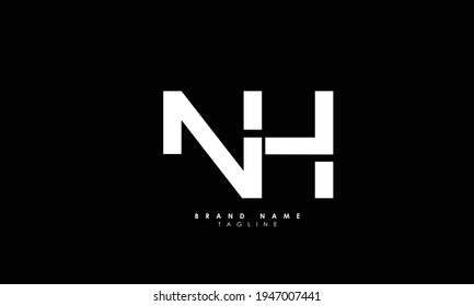 Alphabet letters Initials Monogram logo NH, HN, N and H