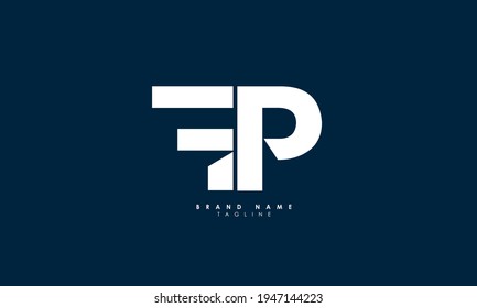 Alphabet letters Initials Monogram logo FP, PF, F and P