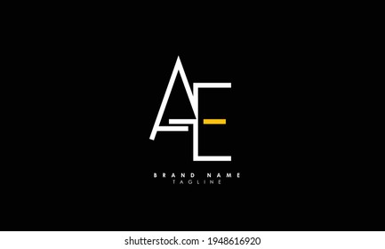 Letras alfabéticas Iniciales Monograma AE, EA, A y E