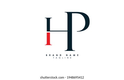 Alphabet letters Initial Monogram Logo HP, PH, H und P