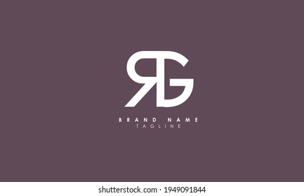Letras alfabéticas Iniciales Logotipo Monograma RG, GR, R y G