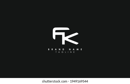 Alphabet letters Initials Monogram logo FK, KF, F and K