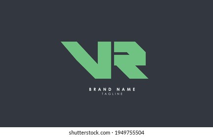 Letras alfabéticas Iniciales Logotipo Monograma VR, RV, V y R	