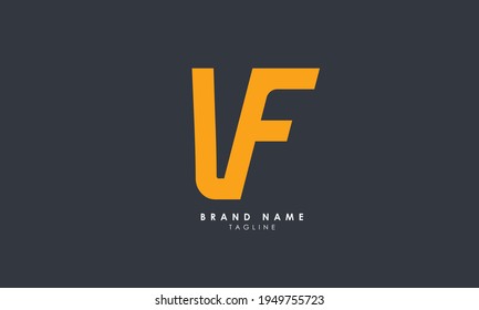 Alphabet letters Initials Monogram logo VF, FV, V and F	