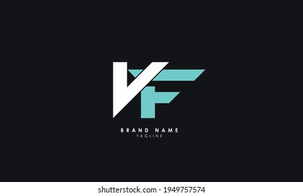 Letras alfabéticas Iniciales Logotipo Monograma VF, FV, V y F