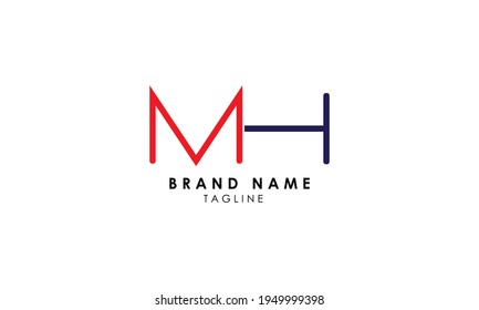 Alphabet Buchstaben Initial Monogram Logo MH, HM, M und H