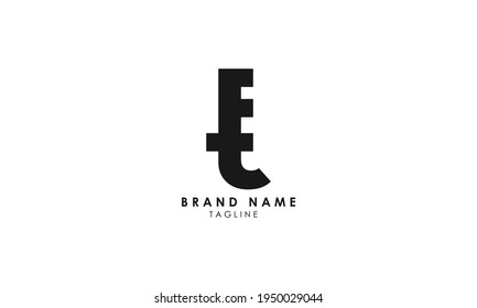 Letras alfabéticas Iniciales Logotipo de monograma ET, TE, E y T