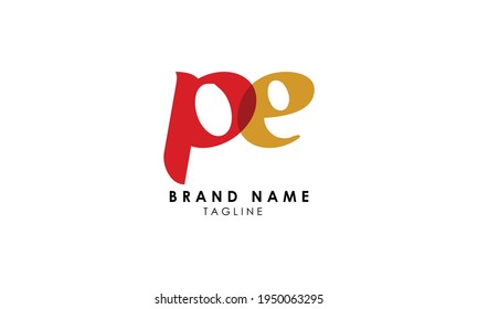 Alphabet letters Initials Monogram logo PE, EP, P and E