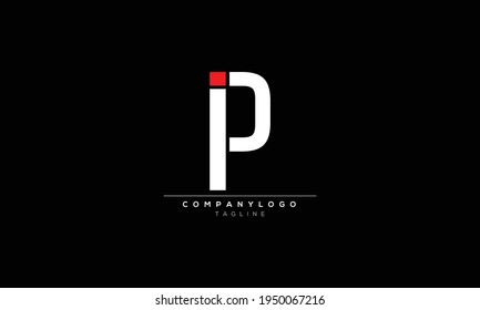 Alphabet letters Initials Monogram logo IP, PI, I and P