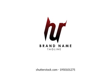 Letras alfabéticas Iniciales Logotipo Monograma HR, RH, H y R