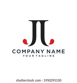 Letras alfabéticas Logo del primer monograma JJ.Vector de ilustración