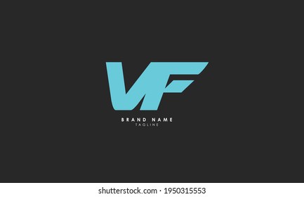 Letras alfabéticas Iniciales Logotipo Monograma VF, FV, V y F