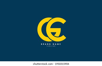Letras alfabéticas Iniciales Logotipo Monograma CG, GC, C y G