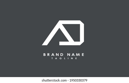 Alphabet letters Initials Monogram logo AD, DA, A and D