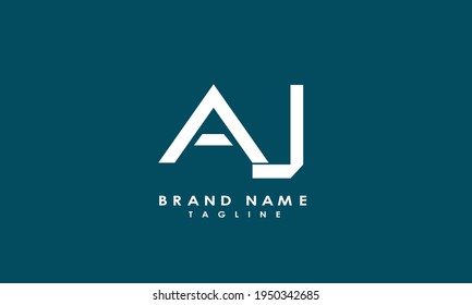Letras alfabéticas Iniciales Logotipo Monograma AJ, JA, A y J