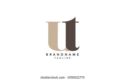 Alphabet letters Initials Monogram logo UT,UT INITIAL, UT letter , U and T