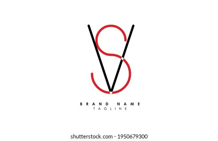 Alphabet letters Initials Monogram logo VS, SV, V and S