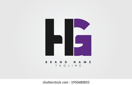 Alphabet Buchstaben Initial Monogram Logo HG, GH, H und G